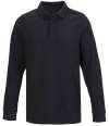04396 Owen LSL NEOBLU Owen Long Sleeve Piqué Polo Shirt Deep Black colour image